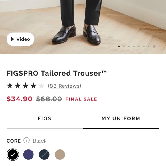 FigsPro Tailored Trouser Men Small NWT - Picture 1 of 5